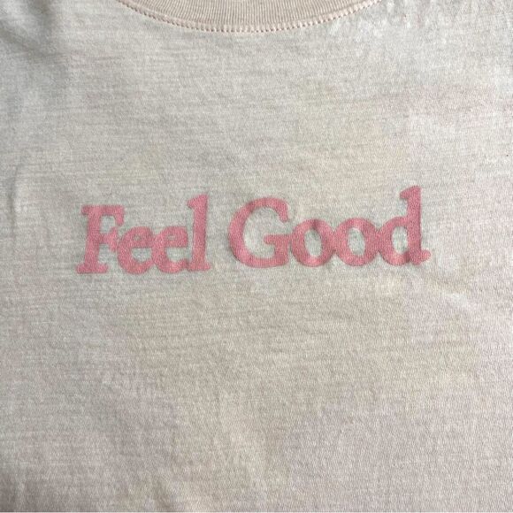 J. Crew Short Sleeve Lightweight Cotton Tee Pale Pink FEEL GOOD Expression Large - Picture 3 of 10